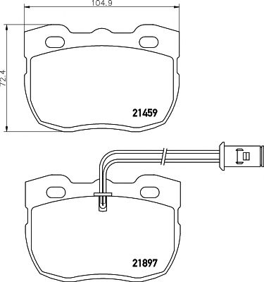 HELLA PAGID 8db355005841 -  Комплект тормозных колодок, дисковый тормоз